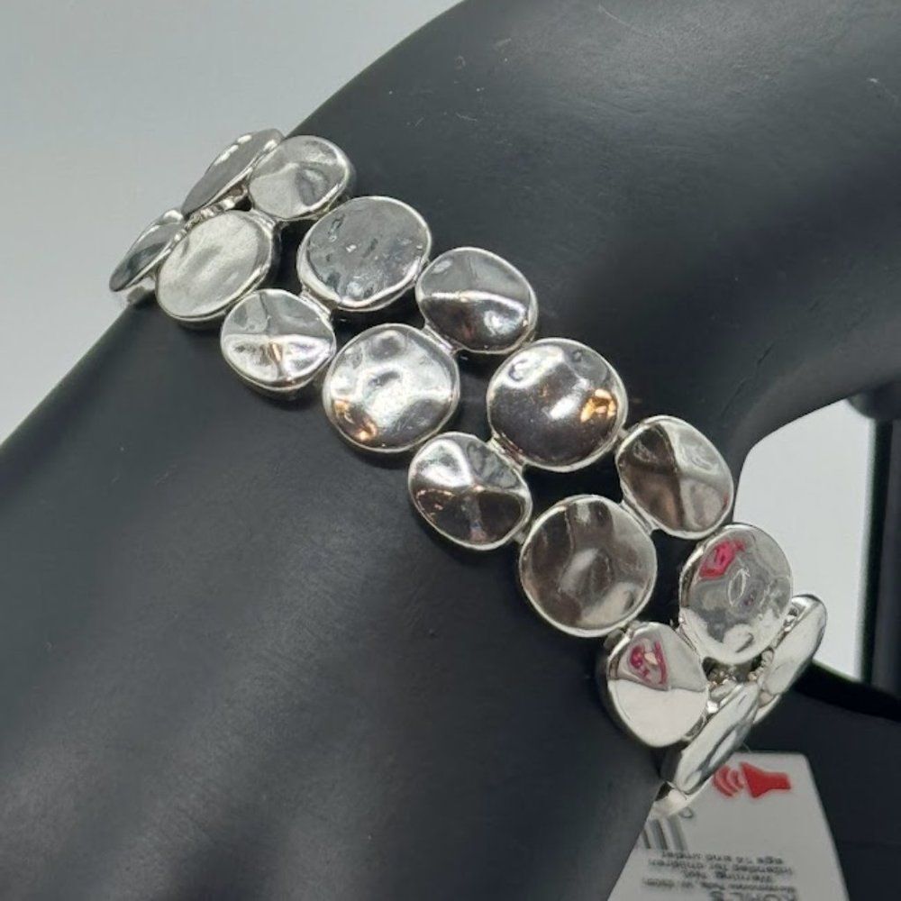 APT. 9 Hammered Silver Stretch Bracelet
